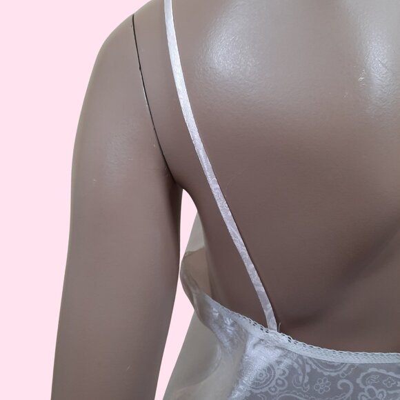 Vintage Blush Pink Satin Long Nightgown Slip Dress Nightie Size M 80s - Picture 9 of 10